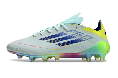 Men's Adidas F50 Elite AG Artificial Grass Low-Tops Football Boots - Jade/Blue/Yellow