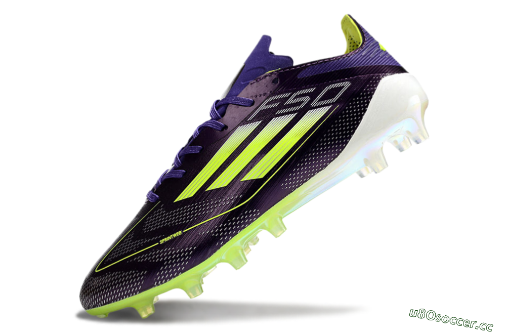 Men's Adidas F50 Elite AG Artificial Grass Low-Tops Football Boots - Purple/Yellow/White 5