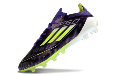Men's Adidas F50 Elite AG Artificial Grass Low-Tops Football Boots - Purple/Yellow/White