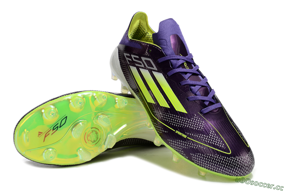 Men's Adidas F50 Elite AG Artificial Grass Low-Tops Football Boots - Purple/Yellow/White 3