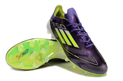 Men's Adidas F50 Elite AG Artificial Grass Low-Tops Football Boots - Purple/Yellow/White