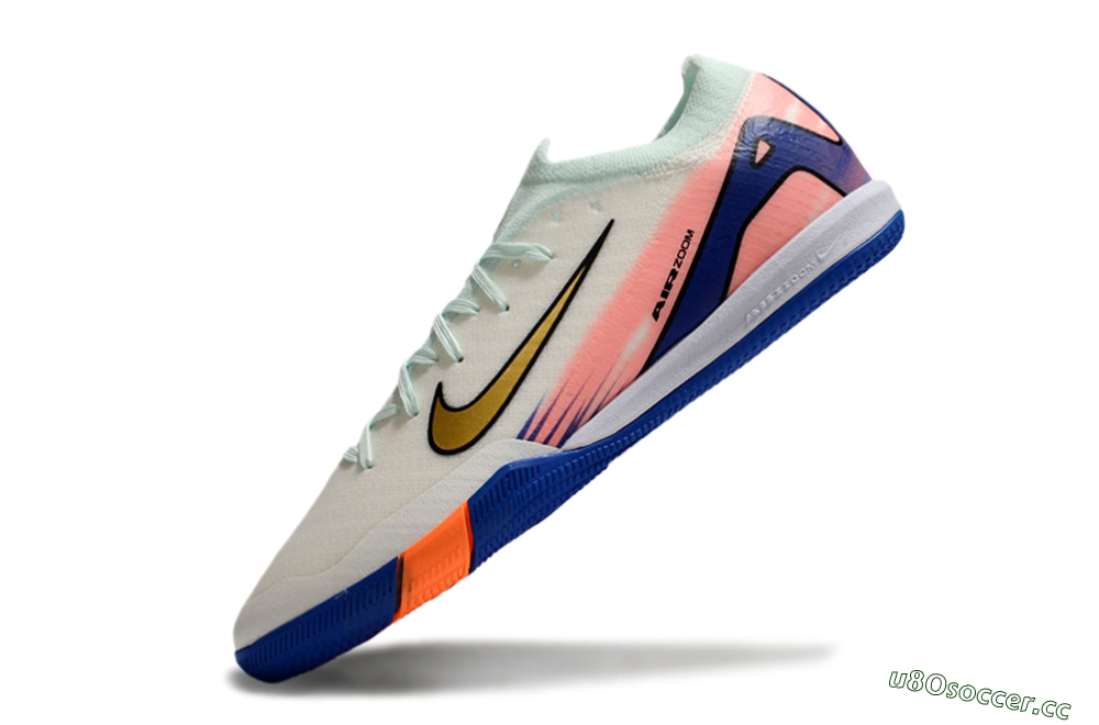 Unisex Nike Air Zoom Mercurial Vapor 16 Elite IC Indoor & Futsal Low-Tops Football Shoes - Jade/Gold/Pink/Blue 5