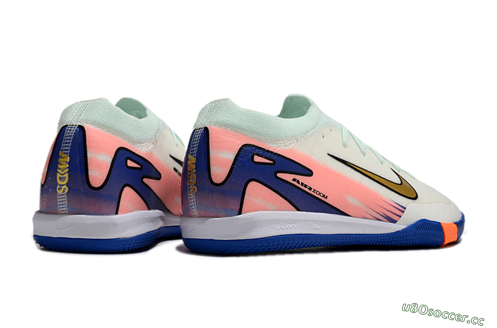 Unisex Nike Air Zoom Mercurial Vapor 16 Elite IC Indoor & Futsal Low-Tops Football Shoes - Jade/Gold/Pink/Blue 6