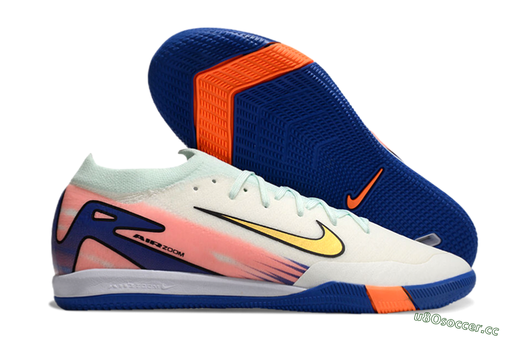 Unisex Nike Air Zoom Mercurial Vapor 16 Elite IC Indoor & Futsal Low-Tops Football Shoes - Jade/Gold/Pink/Blue 2