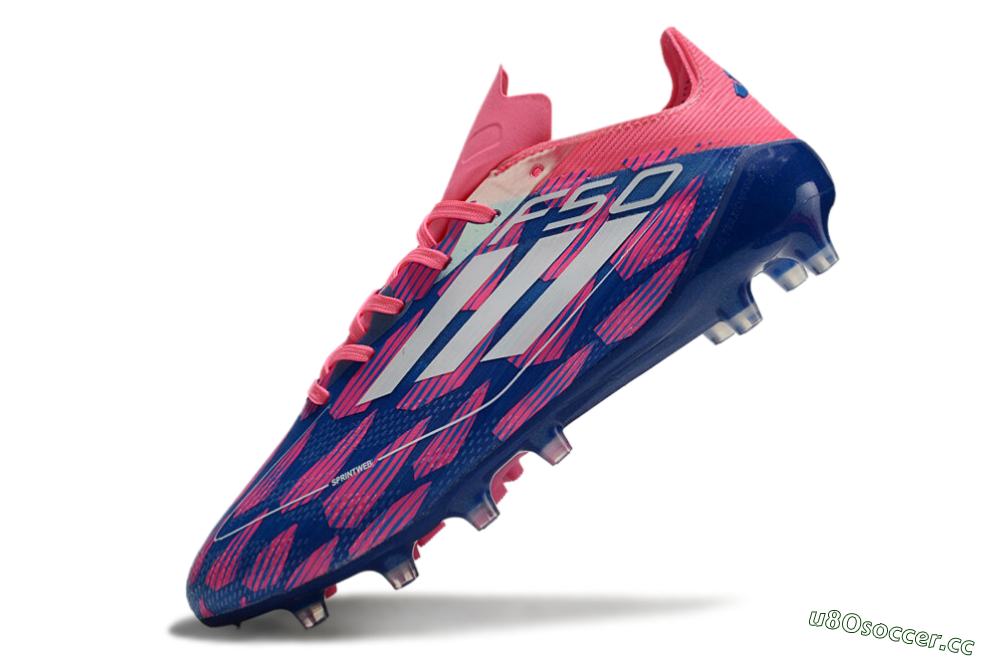 Men's Adidas F50 Elite AG Artificial Grass Low-Tops Football Boots - Blue/Pink/White 5