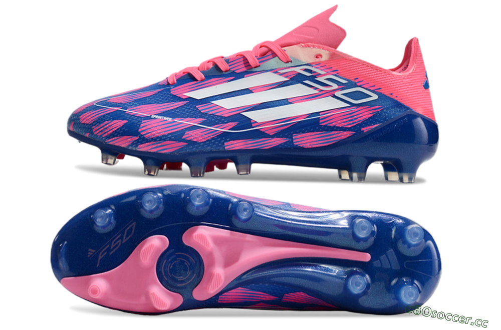 Men's Adidas F50 Elite AG Artificial Grass Low-Tops Football Boots - Blue/Pink/White 1
