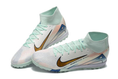 Men's Nike Air Zoom Mercurial Superfly 10 Elite TF Artificial Turf High-Tops Football Shoes - Jade/Gold/Red