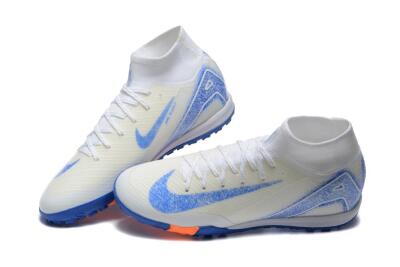 Unisex Nike Air Zoom Mercurial Superfly 10 Elite TF Artificial Turf High-Tops Football Shoes - Beige/Black/White