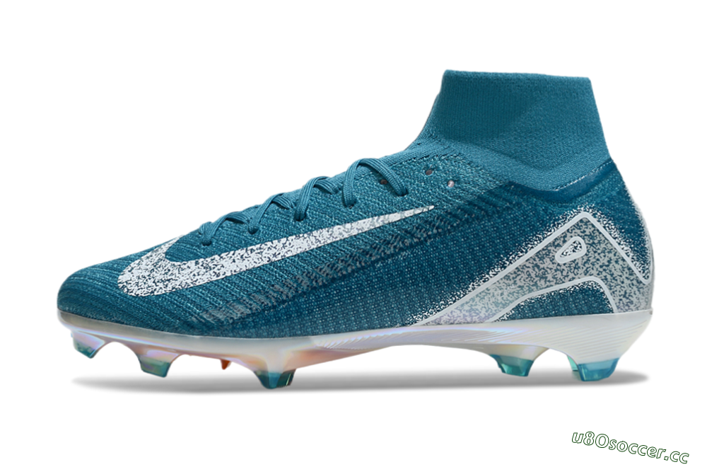 Unisex Nike Air Zoom Mercurial Superfly 10 Elite FG Firm Ground High-Tops Football Boots - Blue/White/Gold 0