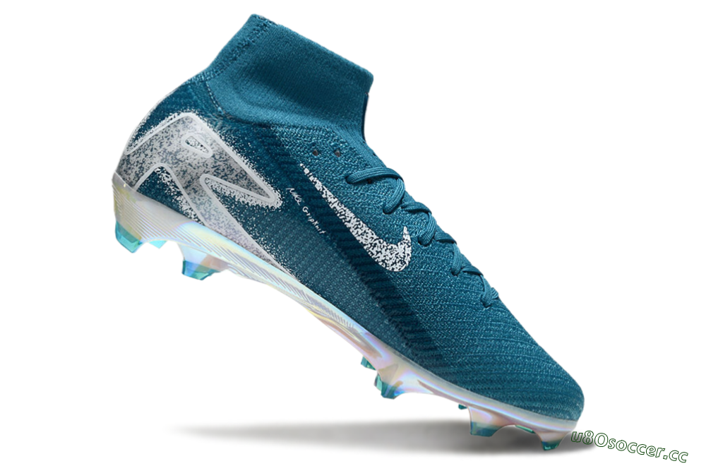 Unisex Nike Air Zoom Mercurial Superfly 10 Elite FG Firm Ground High-Tops Football Boots - Blue/White/Gold 4