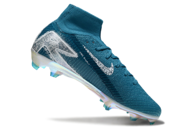Unisex Nike Air Zoom Mercurial Superfly 10 Elite FG Firm Ground High-Tops Football Boots - Blue/White/Gold