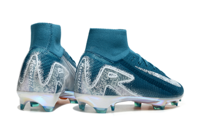 Unisex Nike Air Zoom Mercurial Superfly 10 Elite FG Firm Ground High-Tops Football Boots - Blue/White/Gold
