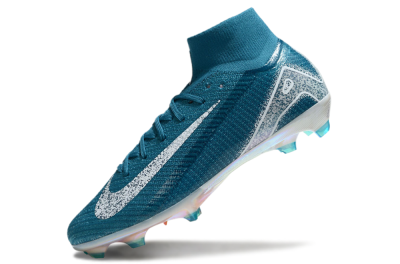 Unisex Nike Air Zoom Mercurial Superfly 10 Elite FG Firm Ground High-Tops Football Boots - Blue/White/Gold