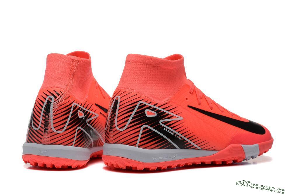 Unisex Nike Air Zoom Mercurial Superfly 10 Elite TF Artificial Turf High-Tops Football Shoes - Pink/Black/Grey 5