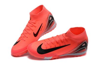 Unisex Nike Air Zoom Mercurial Superfly 10 Elite TF Artificial Turf High-Tops Football Shoes - Pink/Black/Grey