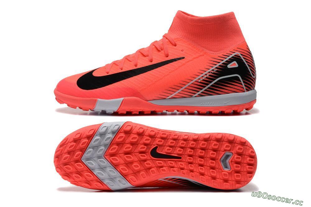 Unisex Nike Air Zoom Mercurial Superfly 10 Elite TF Artificial Turf High-Tops Football Shoes - Pink/Black/Grey 1