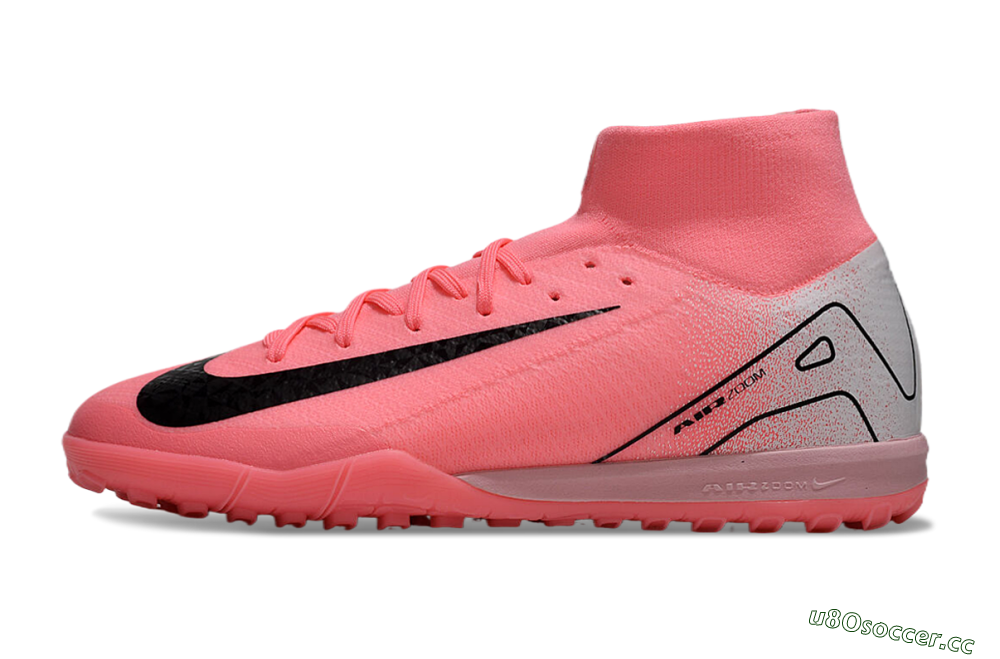 Unisex Nike Air Zoom Mercurial Superfly 10 Elite TF Artificial Turf High-Tops Football Shoes - Pink/Black/Grey 0