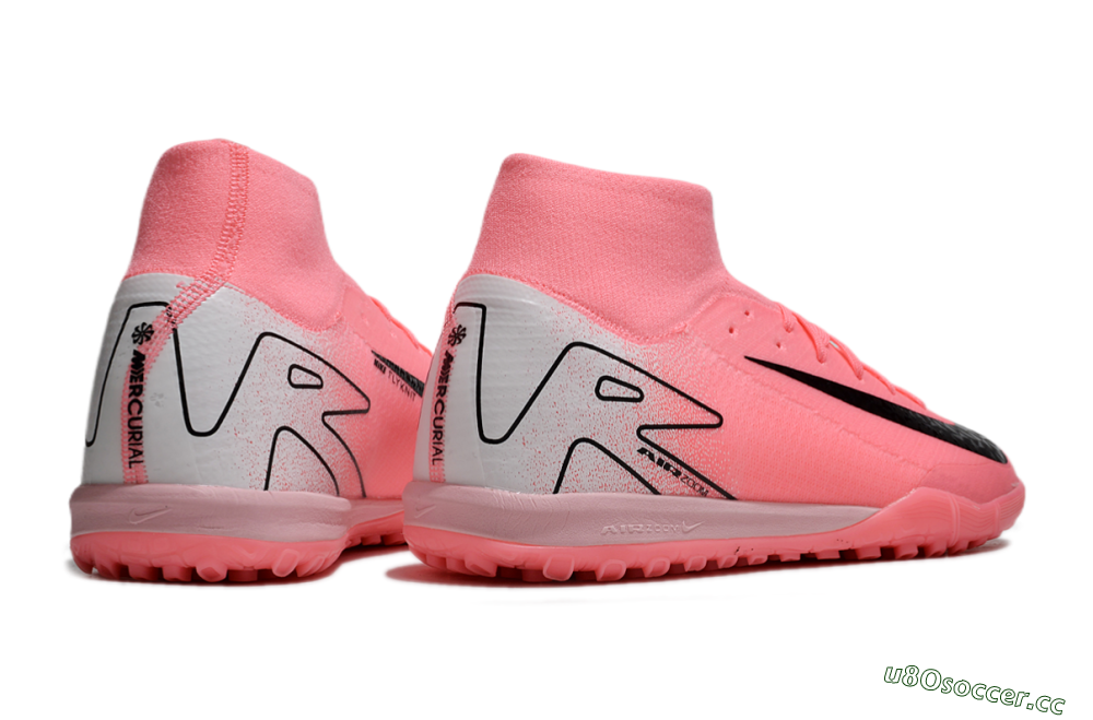 Unisex Nike Air Zoom Mercurial Superfly 10 Elite TF Artificial Turf High-Tops Football Shoes - Pink/Black/Grey 6