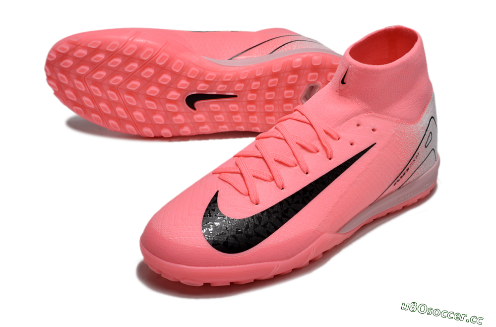 Unisex Nike Air Zoom Mercurial Superfly 10 Elite TF Artificial Turf High-Tops Football Shoes - Pink/Black/Grey 3