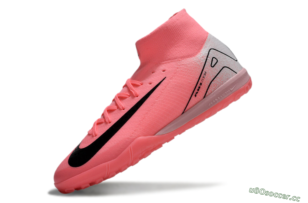 Unisex Nike Air Zoom Mercurial Superfly 10 Elite TF Artificial Turf High-Tops Football Shoes - Pink/Black/Grey 5