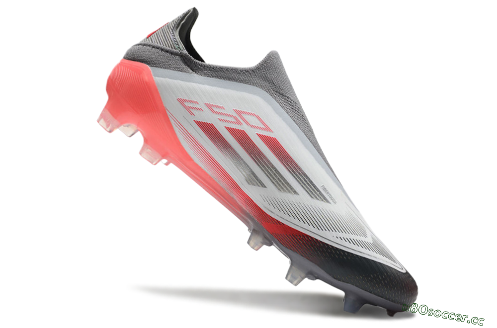 Men's Adidas F50 Elite Laceless FG Firm Ground Low-Tops Football Boots - White/Silver/Red 4