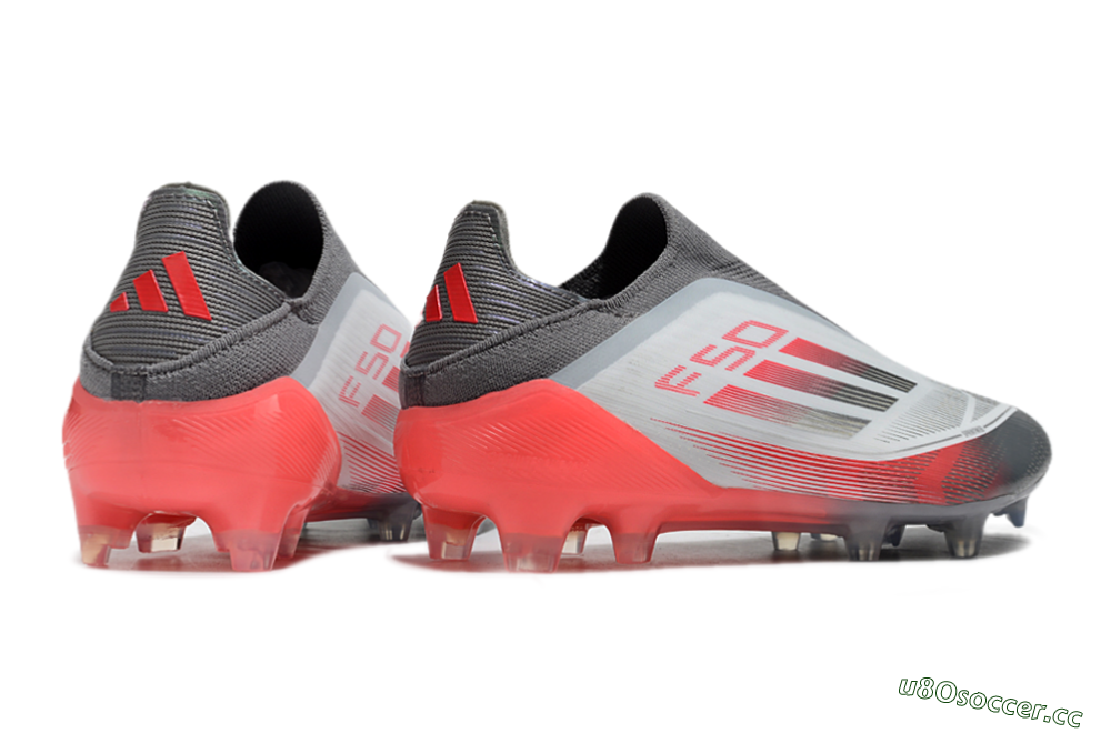 Men's Adidas F50 Elite Laceless FG Firm Ground Low-Tops Football Boots - White/Silver/Red 6