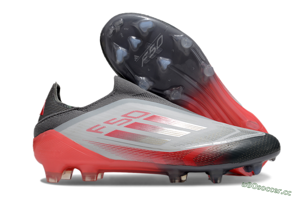 Men's Adidas F50 Elite Laceless FG Firm Ground Low-Tops Football Boots - White/Silver/Red 2