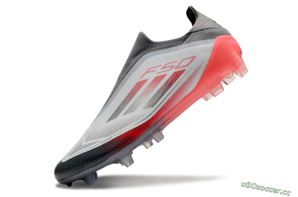 Men's Adidas F50 Elite Laceless FG Firm Ground Low-Tops Football Boots - White/Silver/Red 5