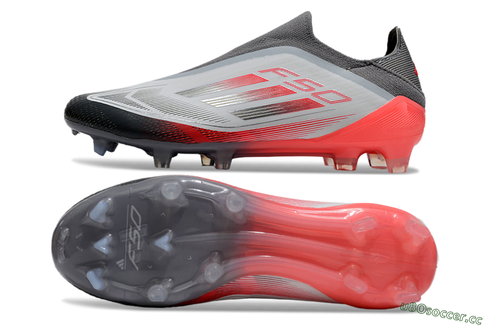 Men's Adidas F50 Elite Laceless FG Firm Ground Low-Tops Football Boots - White/Silver/Red 1