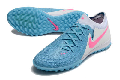 Men's Nike Phantom GX 2 Elite TF Artificial Turf Low-Tops Football Shoes - Blue/White/Pink