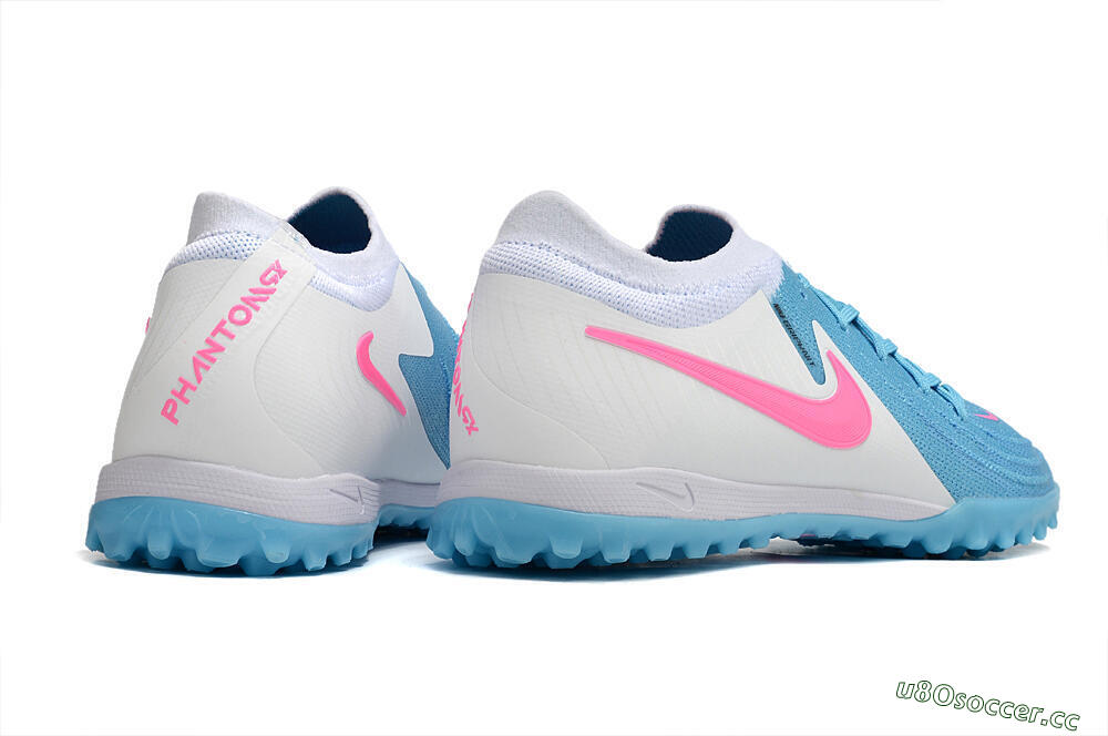 Men's Nike Phantom GX 2 Elite TF Artificial Turf Low-Tops Football Shoes - Blue/White/Pink 6