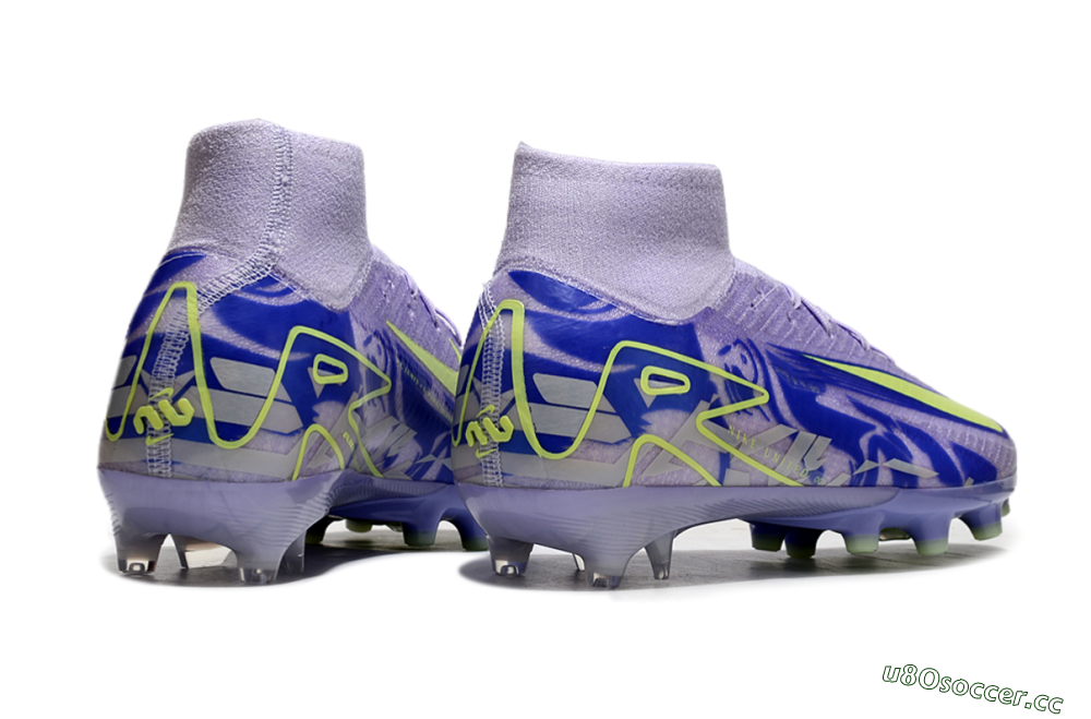 Men's Nike Air Zoom Mercurial Superfly 10 Elite AG Artificial Grass High-Tops Football Boots - Purple/Yellow/Blue 6