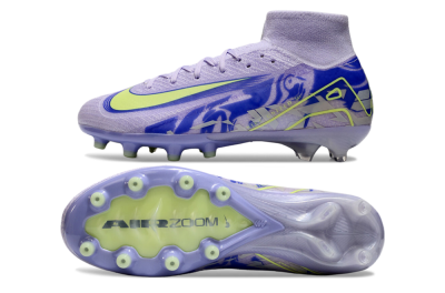 Men's Nike Air Zoom Mercurial Superfly 10 Elite AG Artificial Grass High-Tops Football Boots - Purple/Yellow/Blue