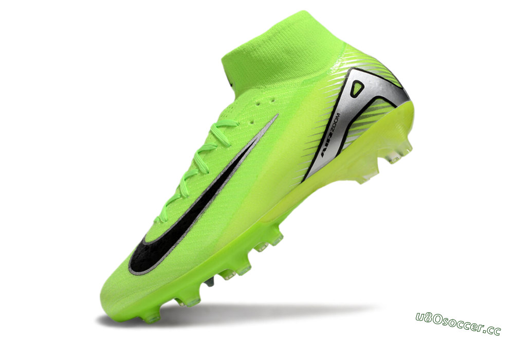 Men's Nike Air Zoom Mercurial Superfly 10 Elite AG Artificial Grass High-Tops Football Boots - Yellow/Silver/Black 5