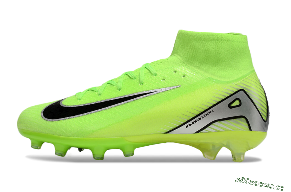 Men's Nike Air Zoom Mercurial Superfly 10 Elite AG Artificial Grass High-Tops Football Boots - Yellow/Silver/Black 0