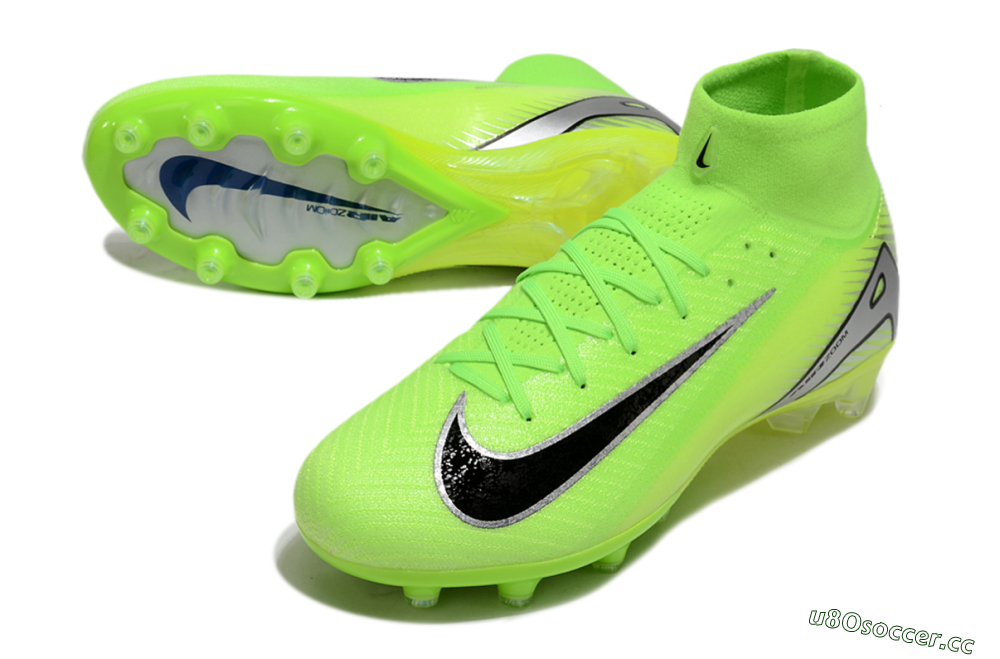 Men's Nike Air Zoom Mercurial Superfly 10 Elite AG Artificial Grass High-Tops Football Boots - Yellow/Silver/Black 3