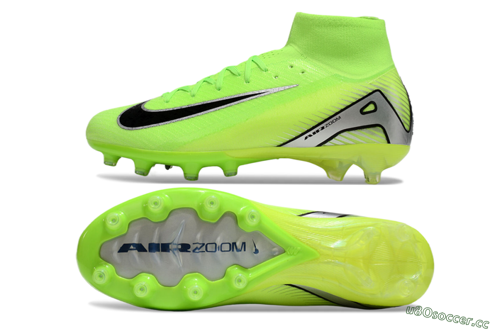 Men's Nike Air Zoom Mercurial Superfly 10 Elite AG Artificial Grass High-Tops Football Boots - Yellow/Silver/Black 1
