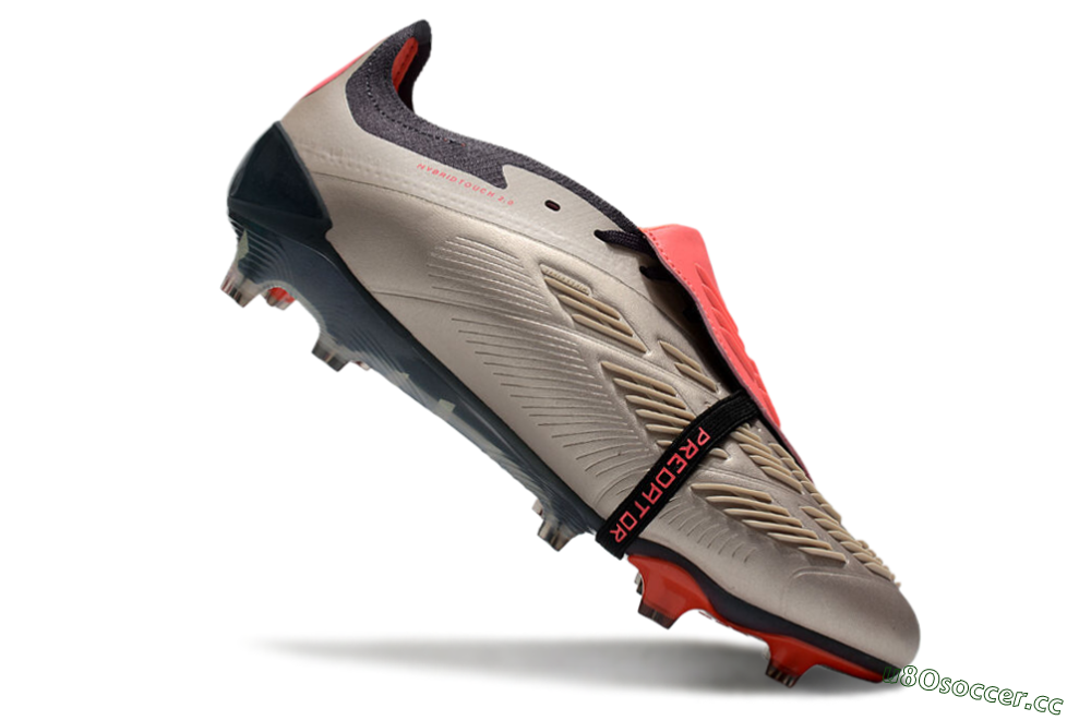 Unisex Adidas Predator Elite Foldover Tongue FG Firm Ground Low-Tops Football Boots - Brown/Red/Black 5