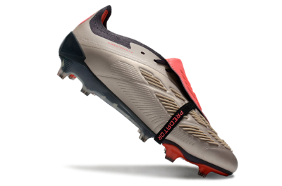 Unisex Adidas Predator Elite Foldover Tongue FG Firm Ground Low-Tops Football Boots - Brown/Red/Black
