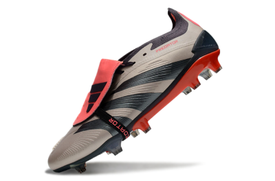 Unisex Adidas Predator Elite Foldover Tongue FG Firm Ground Low-Tops Football Boots - Brown/Red/Black
