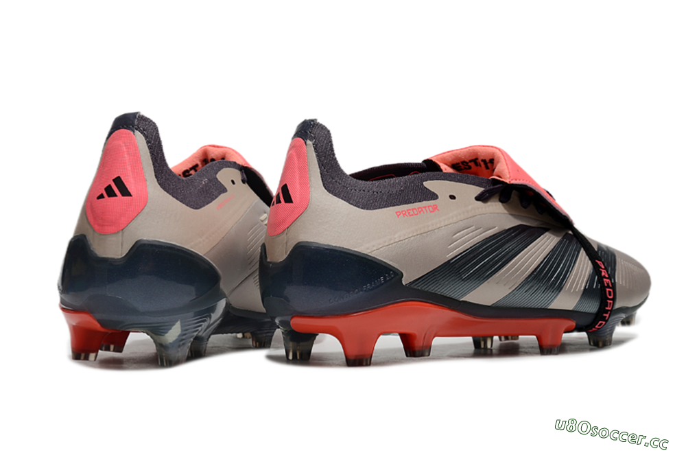 Unisex Adidas Predator Elite Foldover Tongue FG Firm Ground Low-Tops Football Boots - Brown/Red/Black 7