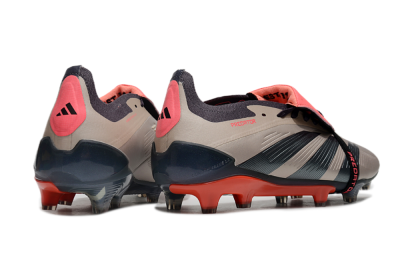 Unisex Adidas Predator Elite Foldover Tongue FG Firm Ground Low-Tops Football Boots - Brown/Red/Black