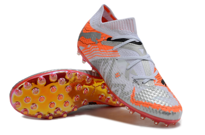 Unisex Puma Future Ultimate MG Multi Ground Low-Tops Football Boots - Silver/White/Orange