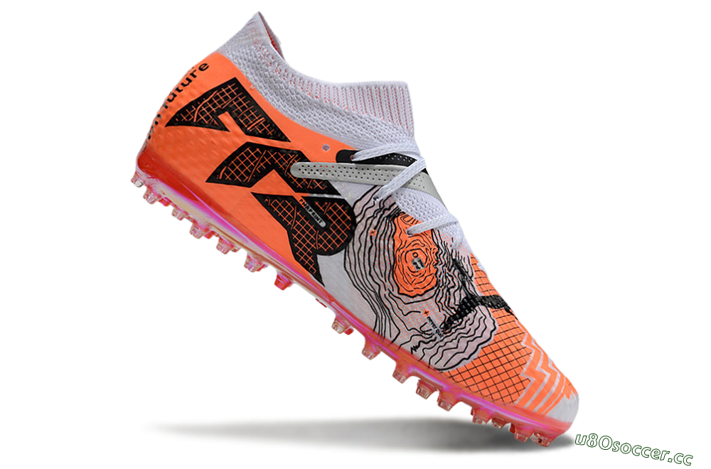 Unisex Puma Future Ultimate MG Multi Ground Low-Tops Football Boots - Silver/White/Orange 4