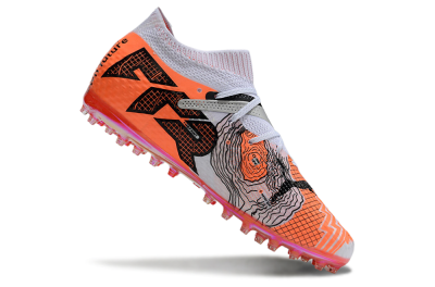 Unisex Puma Future Ultimate MG Multi Ground Low-Tops Football Boots - Silver/White/Orange
