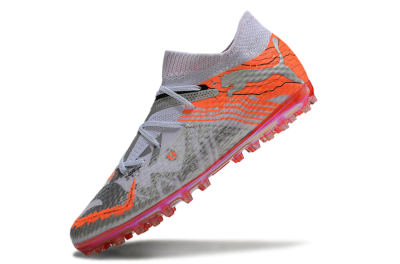 Unisex Puma Future Ultimate MG Multi Ground Low-Tops Football Boots - Silver/White/Orange