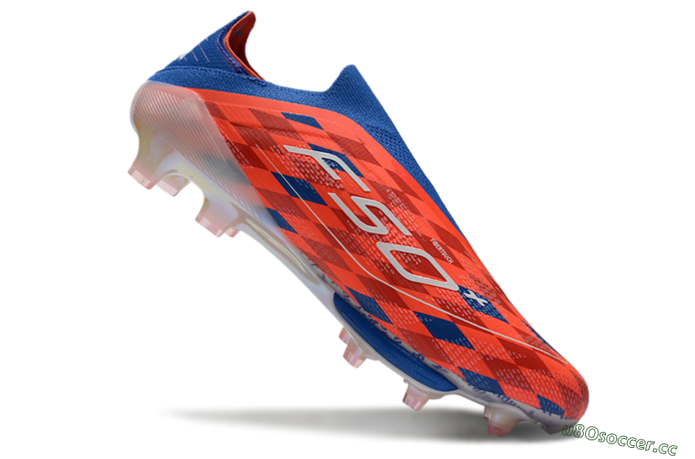 Unisex didas F50+ Elite Lightstrike Pro Laceless FG Firm Ground Low-Tops Football Boots - Red/White/Blue 4