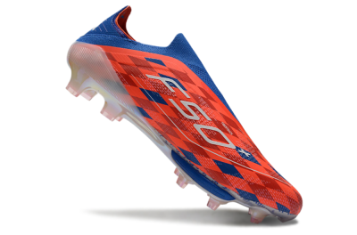 Unisex didas F50+ Elite Lightstrike Pro Laceless FG Firm Ground Low-Tops Football Boots - Red/White/Blue