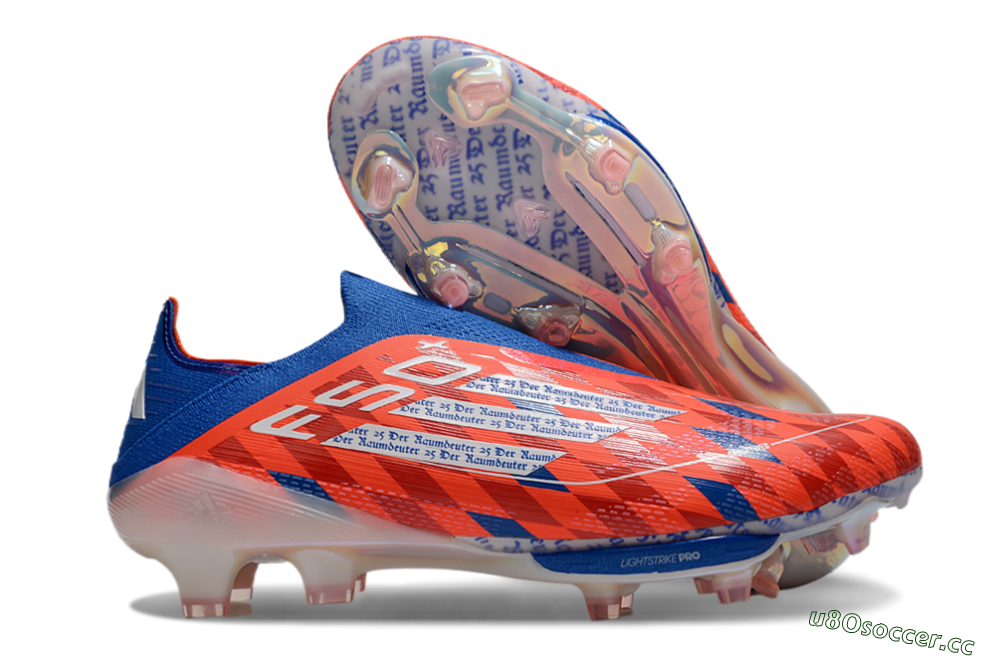 Unisex didas F50+ Elite Lightstrike Pro Laceless FG Firm Ground Low-Tops Football Boots - Red/White/Blue 2