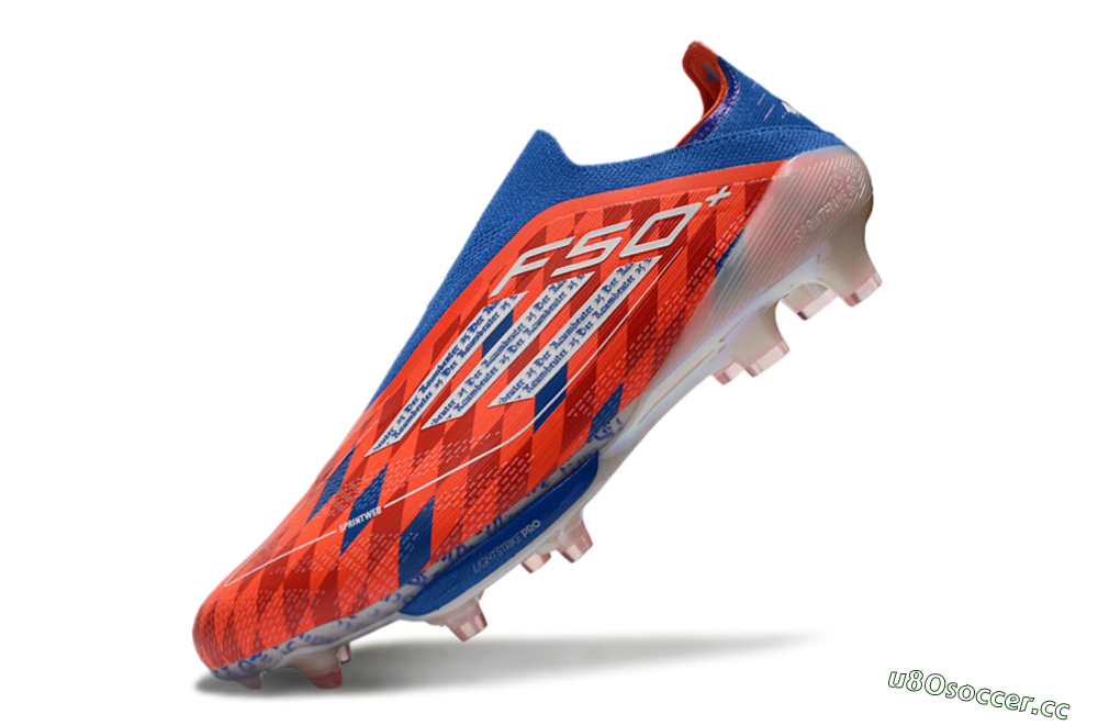 Unisex didas F50+ Elite Lightstrike Pro Laceless FG Firm Ground Low-Tops Football Boots - Red/White/Blue 5
